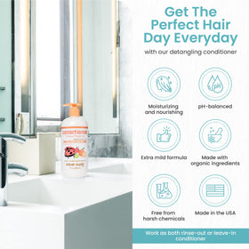 Little Twig conditioner in hand, easy-dispense and controllable amount