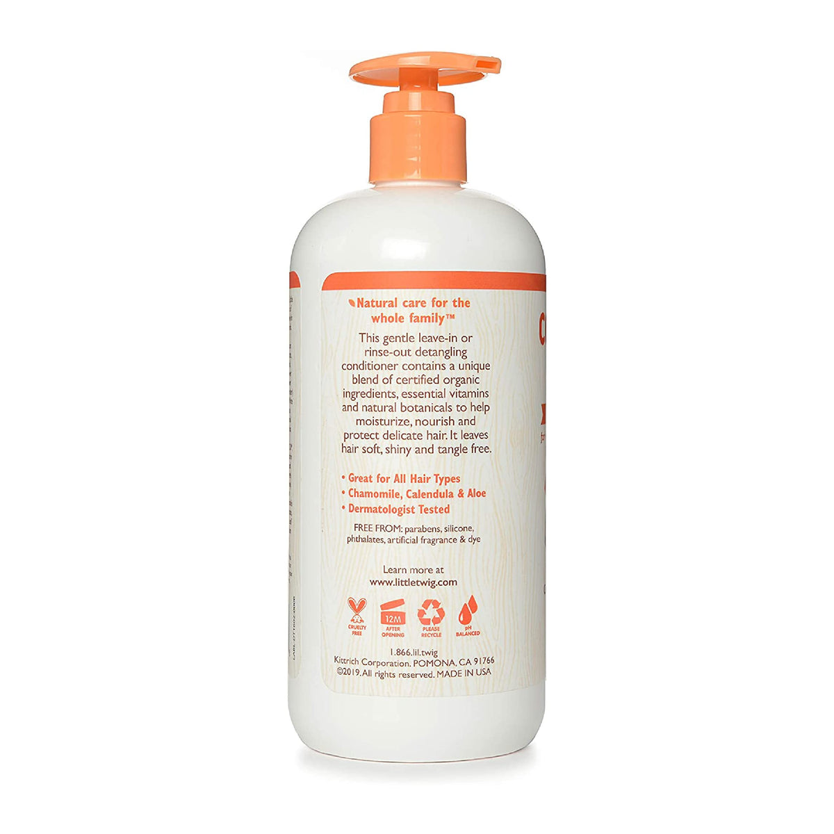 Little Twig conditioner texture close-up, creamy formula showing smooth slip