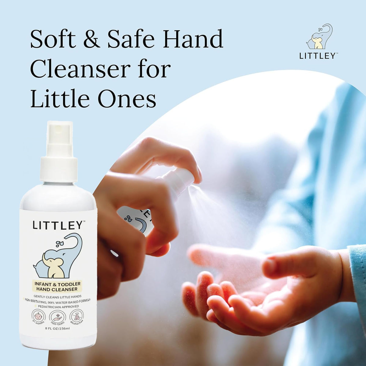 LITTLEY closeup nozzle with fine mist spray demonstrating easy application