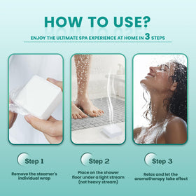 LIUCED steamer fizzing in a shower, producing steam-enhanced aromatherapy experience