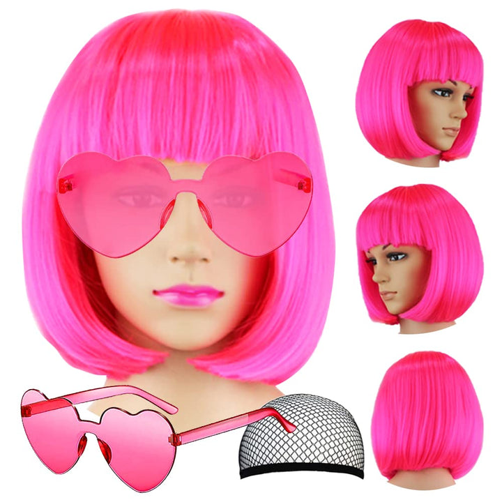 LIULIUBTY front view short bob wig showing vibrant colors and natural look