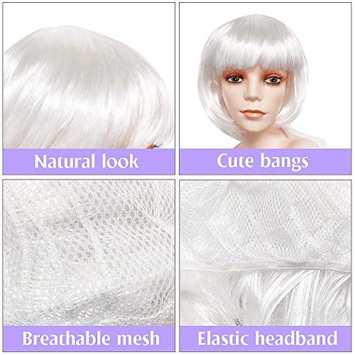 LIULIUBTY nine fluorescent wigs laid out illustrating color variety for group themes