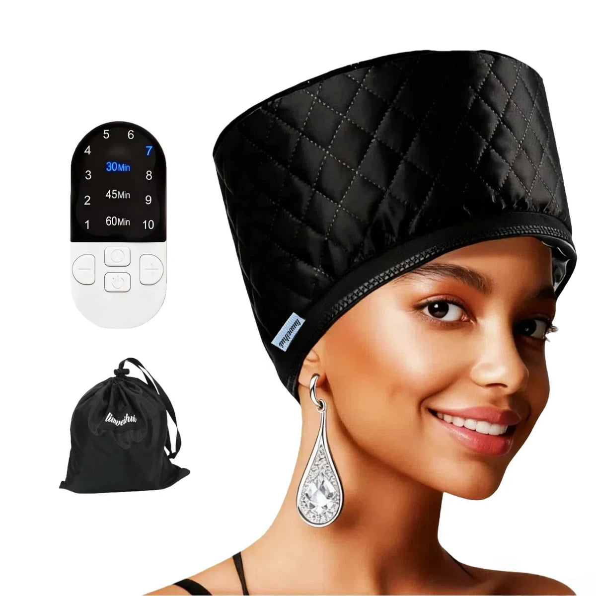 liuweihui front view heat cap showing full head coverage and comfort