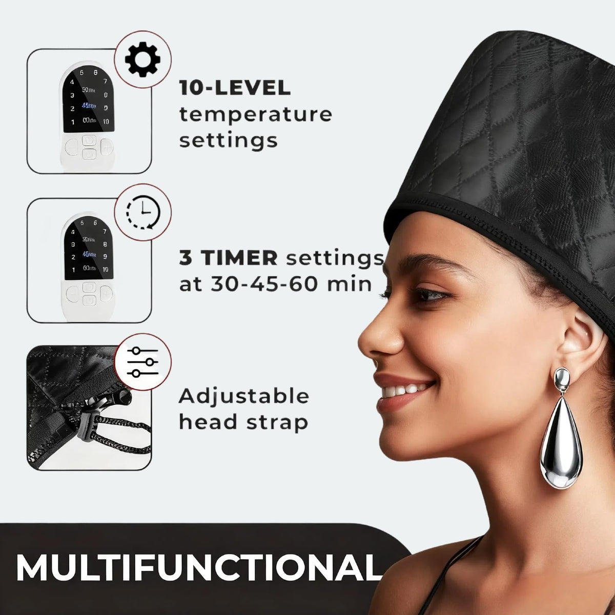 liuweihui worn on model during treatment demonstrating hands-free use