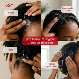 LIV applying treatment to curly hair to show hydration and improved manageability