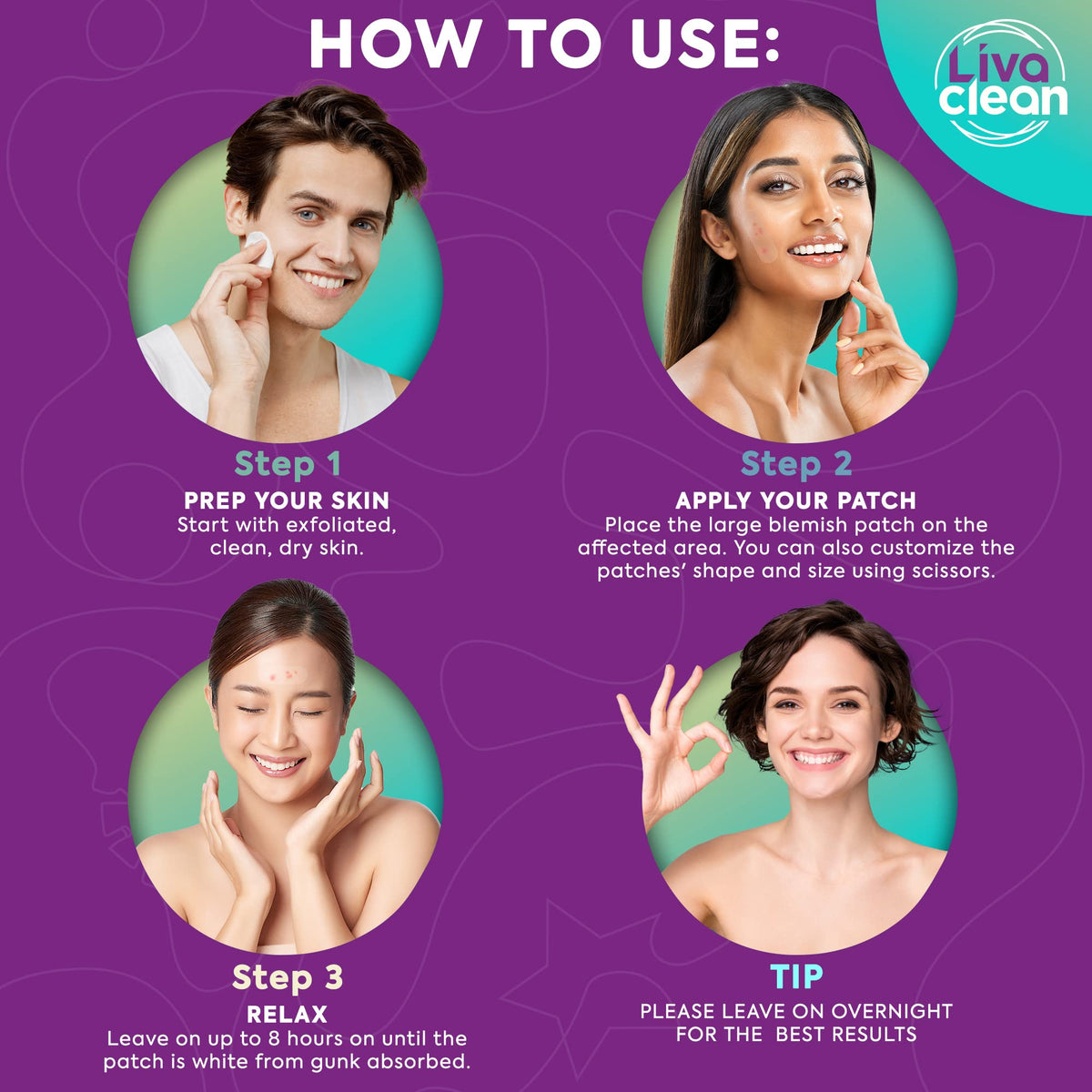 LivaClean clear patch applied on nose demonstrating invisible protection and coverage
