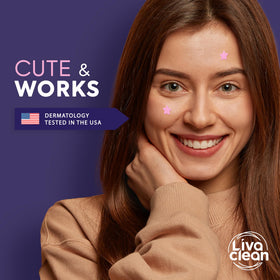 LivaClean colorful star patches in yellow pink purple teal for fun wear
