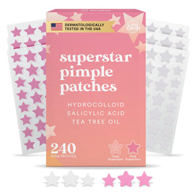 LivaClean front packaging showing 240 star pimple patches, convenient supply