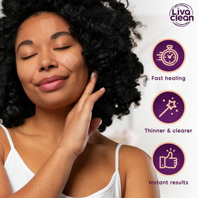 LivaClean patch worn overnight illustrating comfortable, long-wear barrier