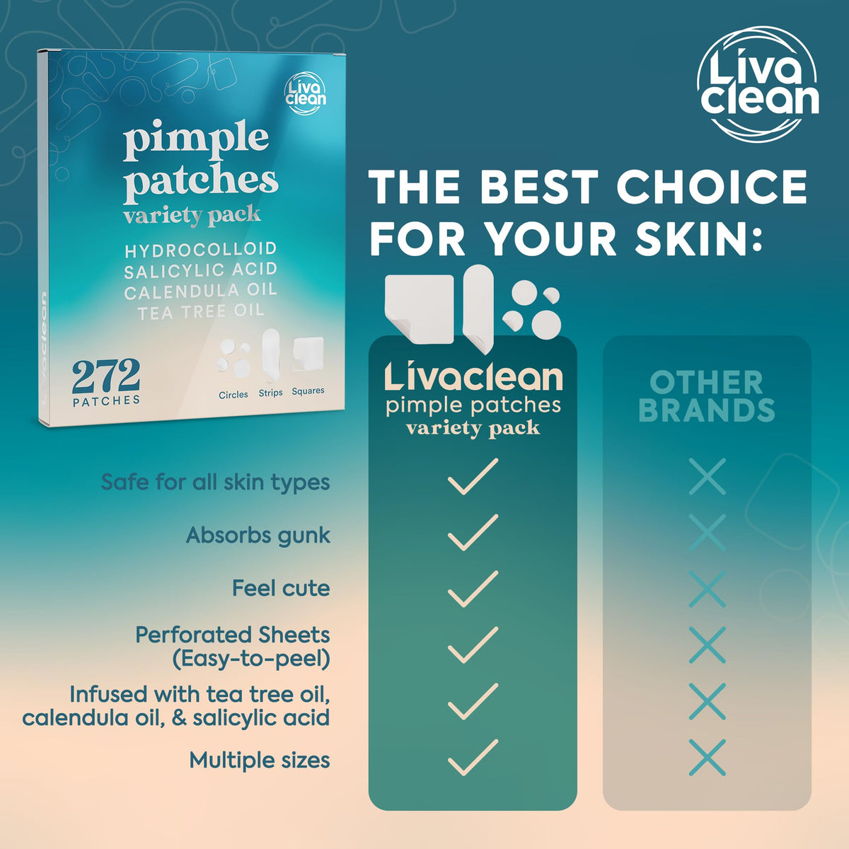 LivaClean thicker nighttime patch held in hand for overnight protection