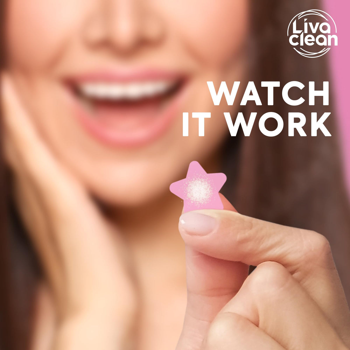LivaClean clear and pink star patches laid out, discreet blending options