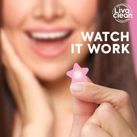 LivaClean clear and pink star patches laid out, discreet blending options