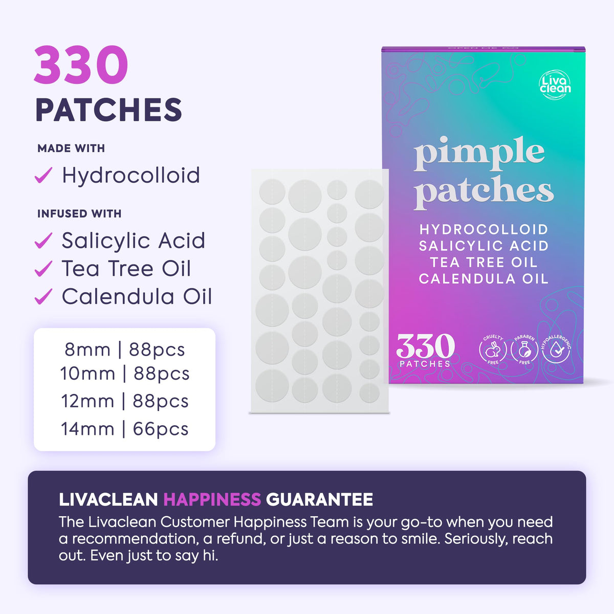 LivaClean close-up of hydrocolloid patch texture highlighting absorption