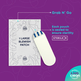 LivaClean individually sealed wrapper for each pimple patch ensuring hygiene