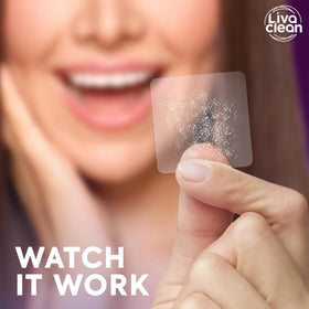 LivaClean transparent patch detail on skin providing discreet protection