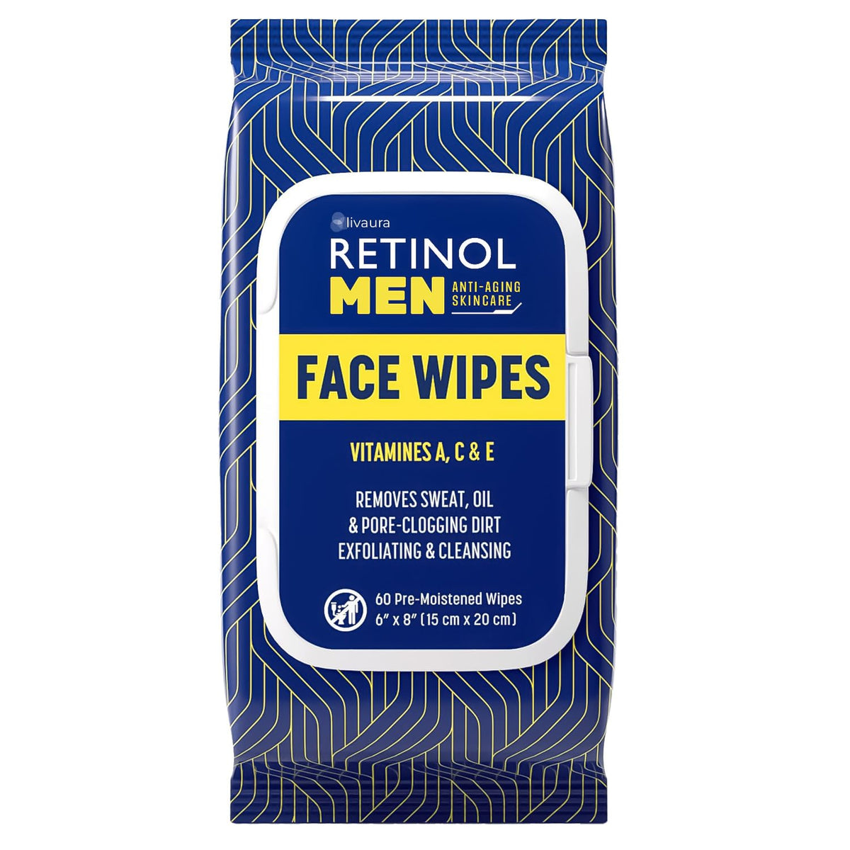 LIVAURA front packaging showing 60-count travel wipes for quick cleansing