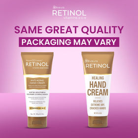 Lifestyle scene of hands outdoors using LIVAURA Retinol to protect and soothe skin