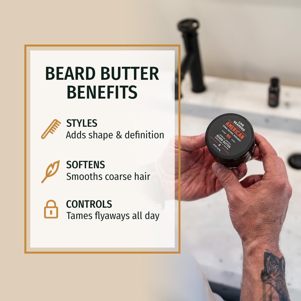 Live Bearded being applied in hands for easy styling and hydration