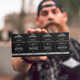 Live Bearded close-up of beard butter texture demonstrating rich moisturizing benefit
