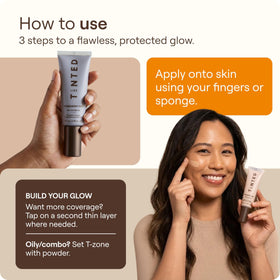 Live Tinted Hueguard in bathroom routine illustrating one-step moisturizer and sunscreen