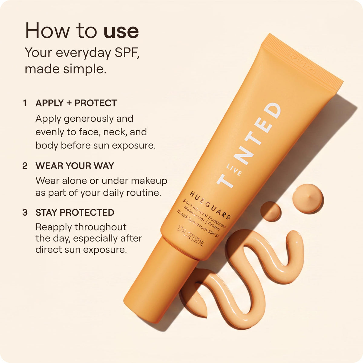 Live Tinted Hueguard mini applied to cheek demonstrating priming and hydration