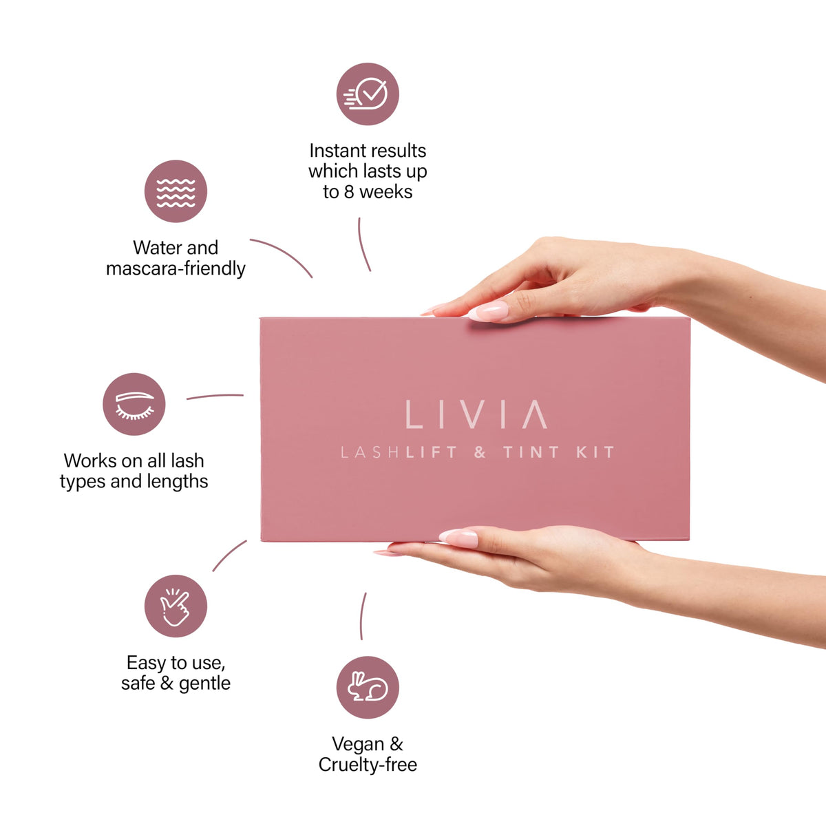 LIVIA lashes after lift showing long-lasting curl benefit