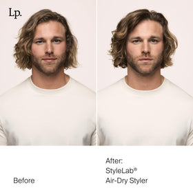 Living Proof styler cream texture on palm showing lightweight spreadable formula