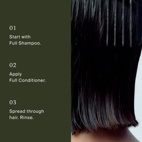 Living Proof conditioner placed on bath shelf suggesting daily routine benefit