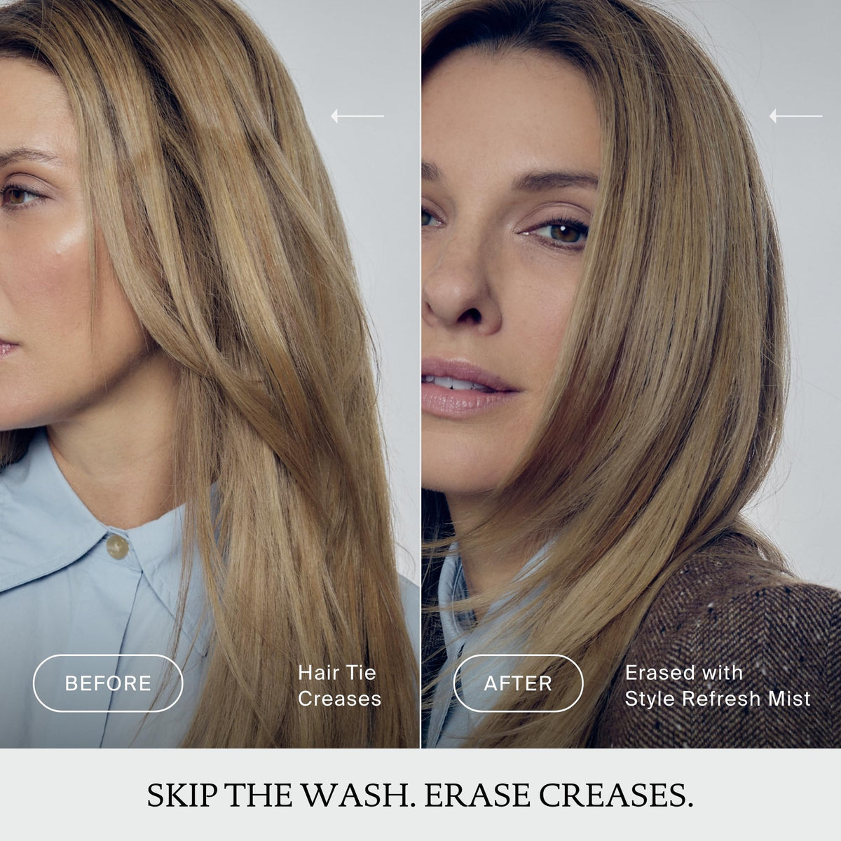 Living Proof mist used on curls to revive definition and reduce frizz
