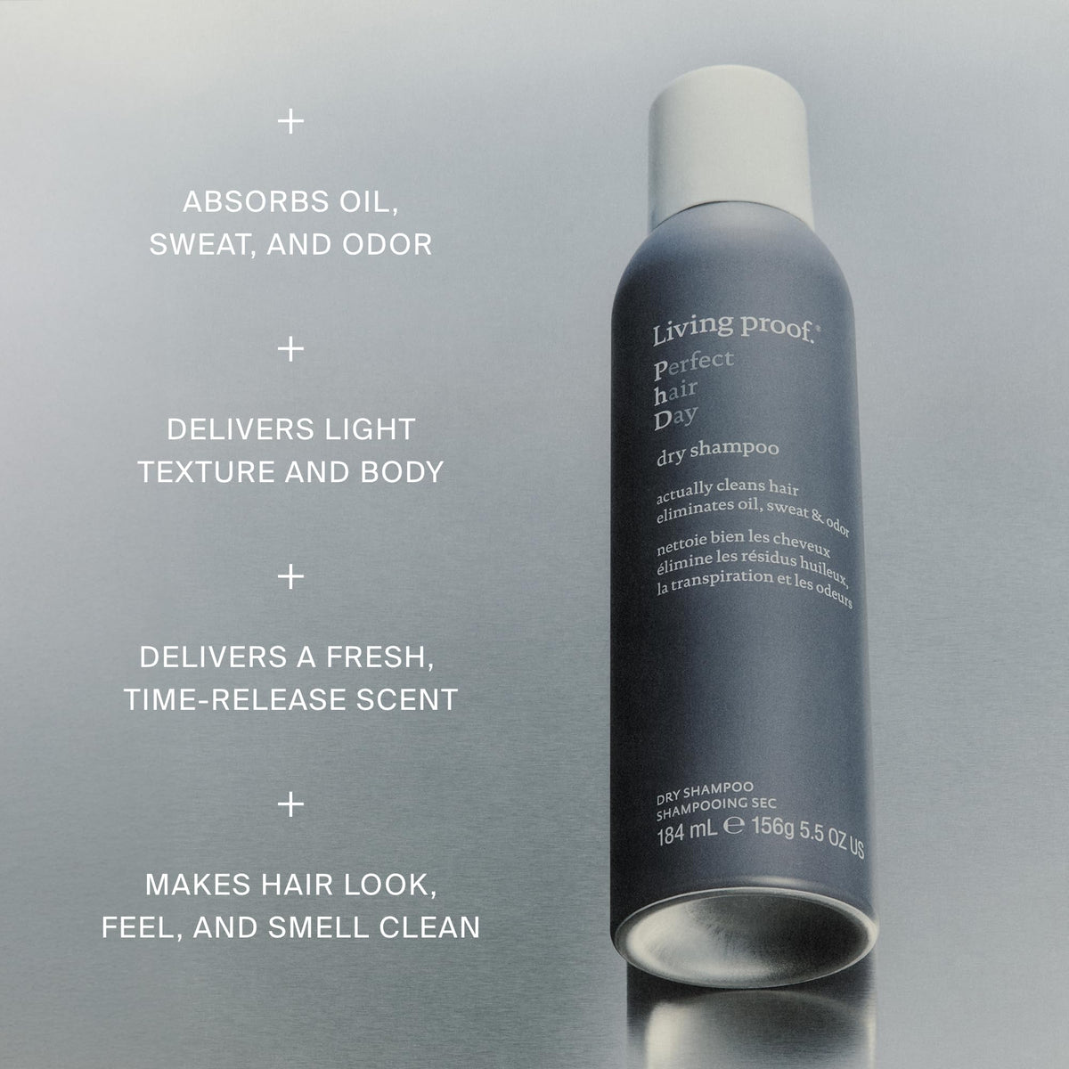 Living Proof close-up of dry shampoo texture showing no visible residue