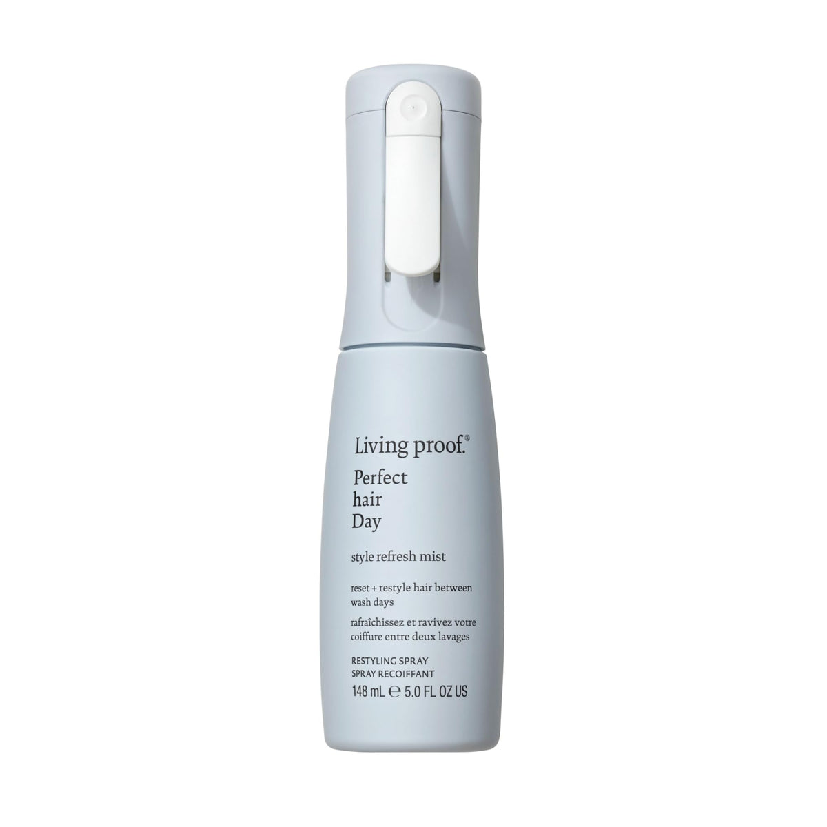 Living Proof bottle front view showing compact packaging and benefits