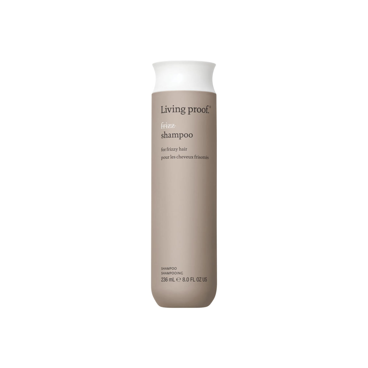 Living Proof front packaging showing label and 8 oz size, clear branding and benefit