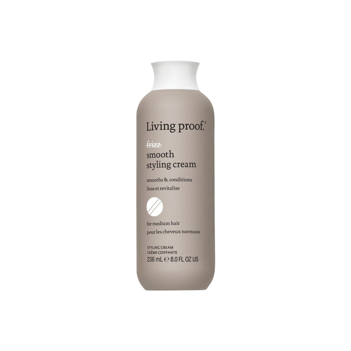 Living Proof front packaging showing bottle and label for product recognition and confidence