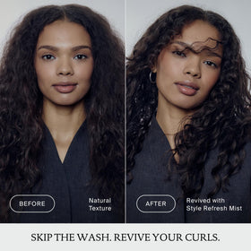 Living Proof before and after hair showing refreshed, lifted roots