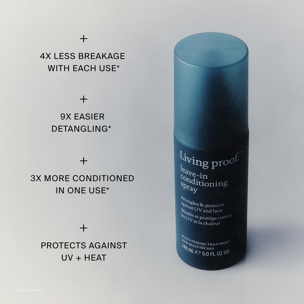 Living Proof being applied to damp hair to speed detangling