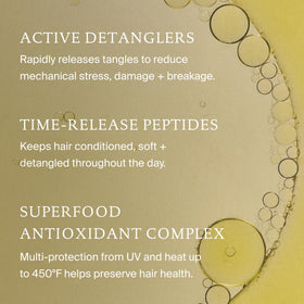 Living Proof before and after detangling showing smoother hair