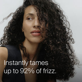 Living Proof before and after hair comparison showing reduced frizz and shine