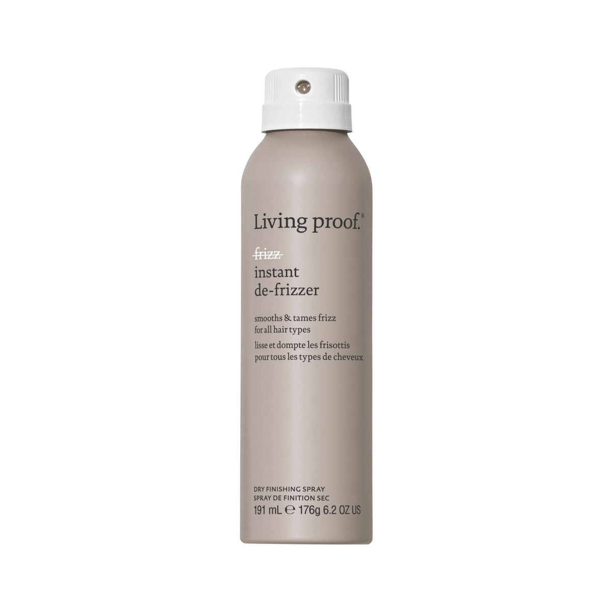Living Proof bottle front view showing sleek packaging and immediate styling benefit