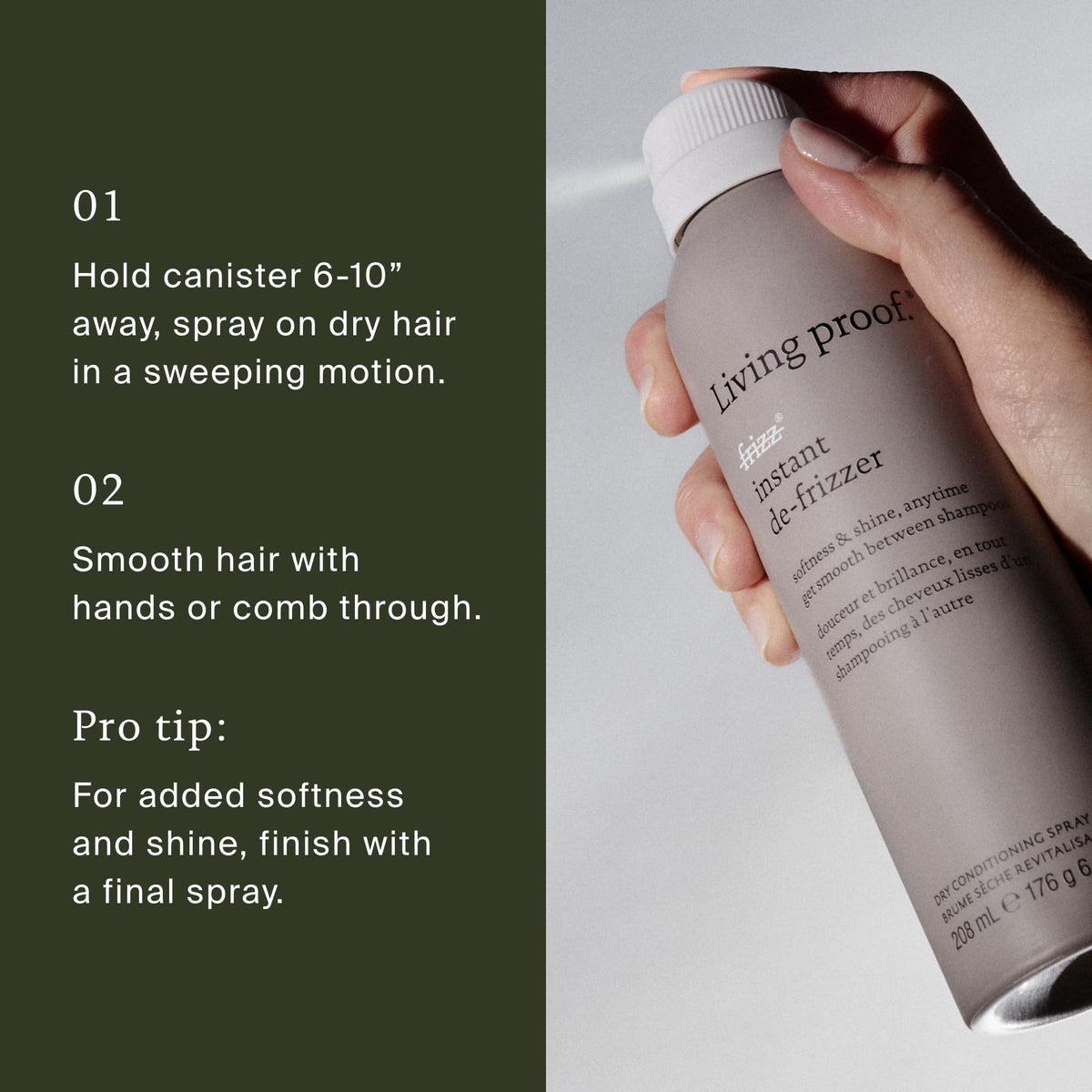 Living Proof label close-up highlighting product features and usage benefits