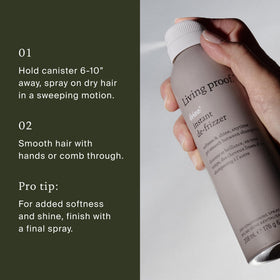 Living Proof label close-up highlighting product features and usage benefits