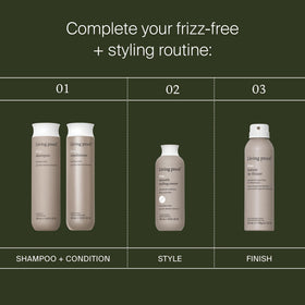 Living Proof in a morning routine setting showing fast refresh and polished hair