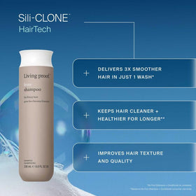 Living Proof No Frizz Shampoo close-up showing nourishing, silicone-free formula