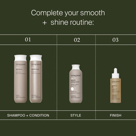 Living Proof stylist applying oil to client for polished result