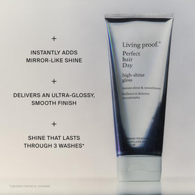 Living Proof before and after hair showing increased shine and vibrancy