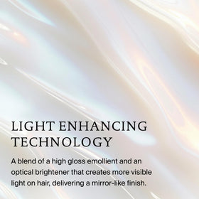 Living Proof close-up of glossy hair strands showing smooth cuticle benefit