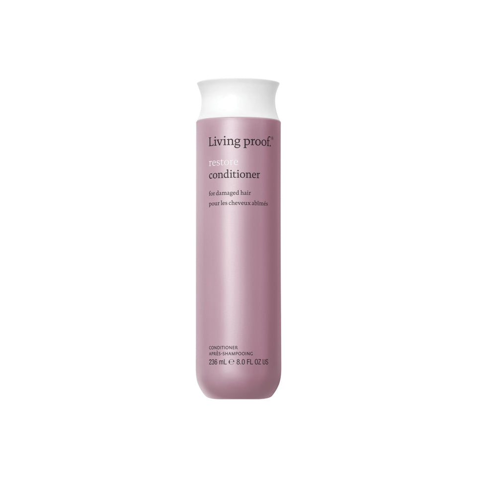 Living Proof front packaging showing bottle and brand, highlights repair benefit