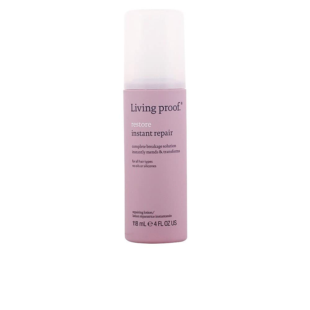 Living Proof Restore Repair Leave-In front bottle shot showing label and protective benefits