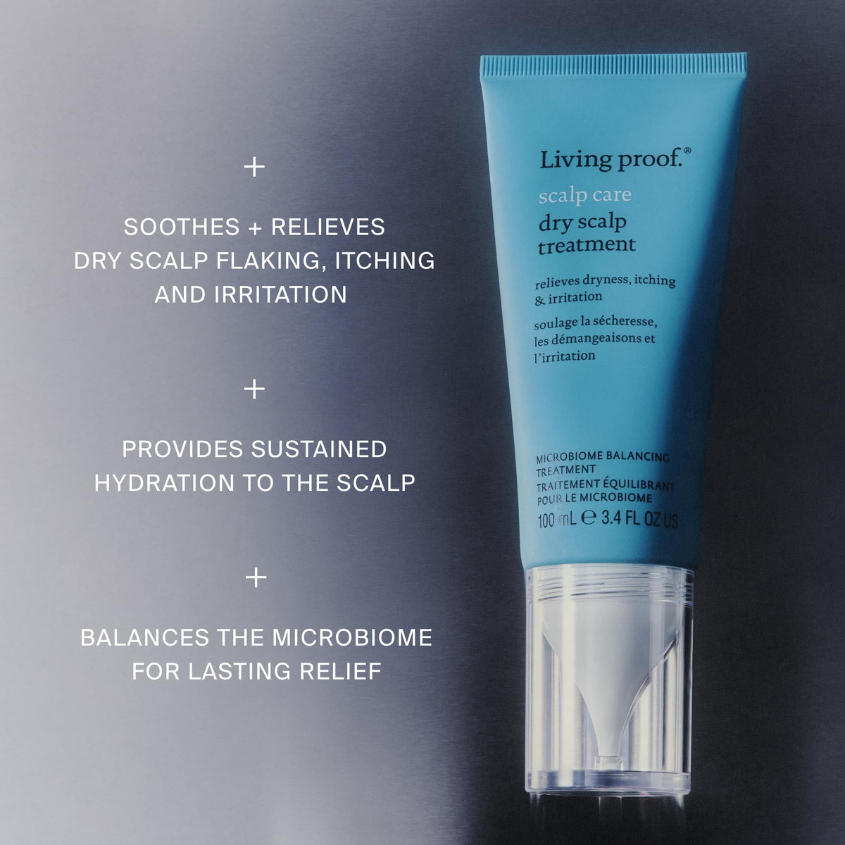 Living Proof serum texture close-up demonstrating lightweight absorption benefit