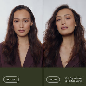 Living Proof being sprayed at roots to demonstrate instant lift and longer-lasting volume benefit