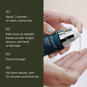 Living Proof side-by-side before and after hair comparison showing reduced damage look